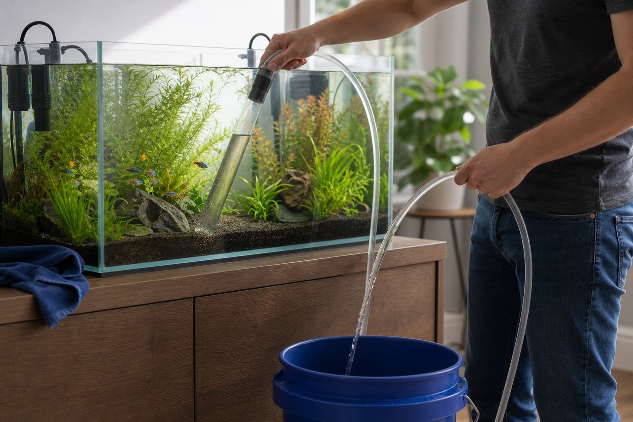 Wasserwechsel und eine einfache Aquarien-Pflegeroutine