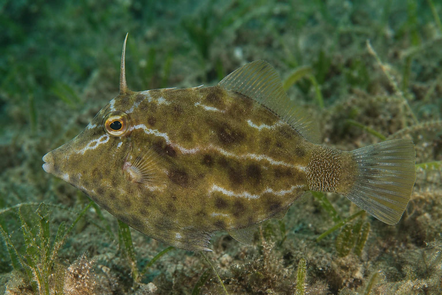 Borstelstaartvijlvis (Acreichthys tomentosus)