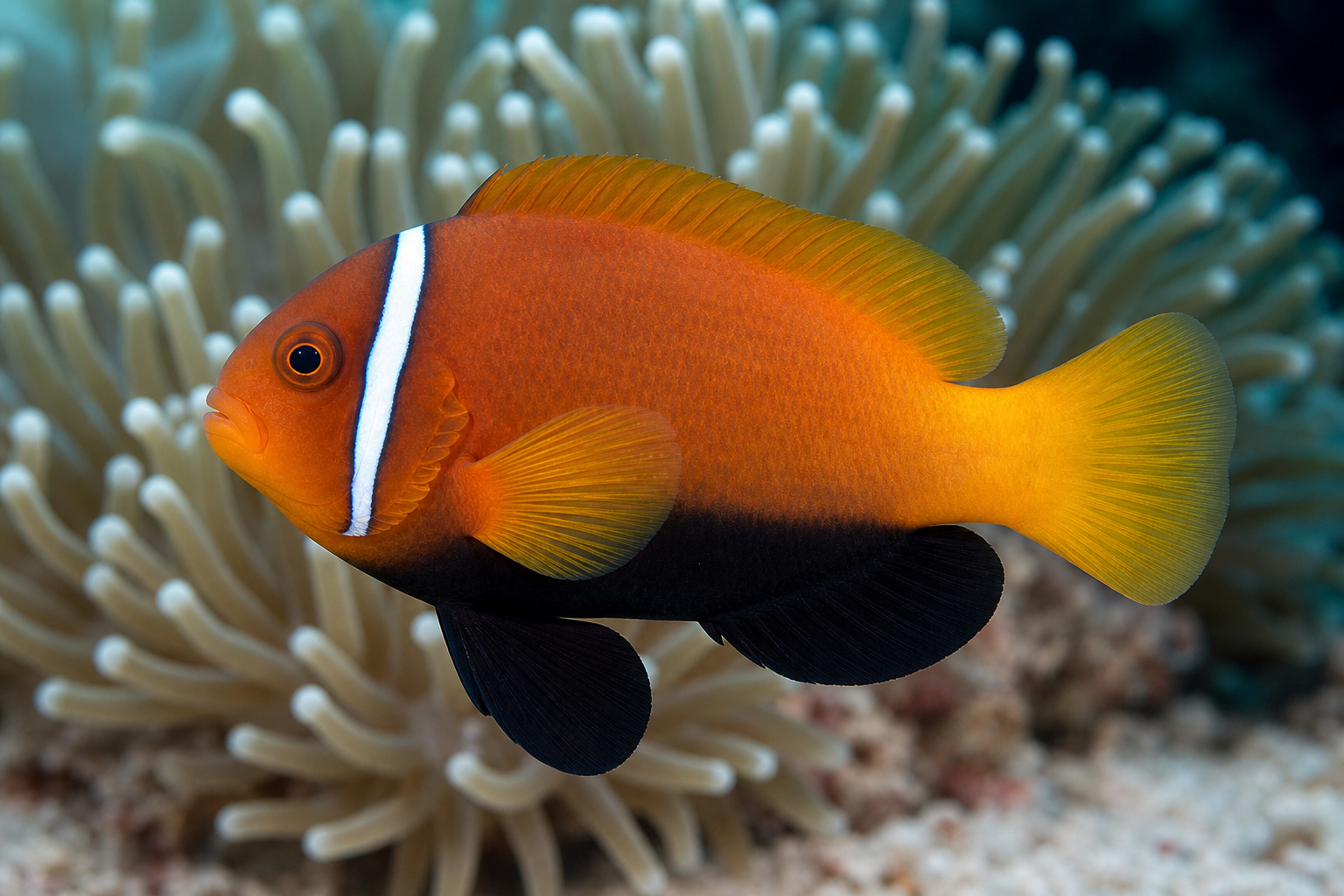 Pesce pagliaccio delle Maldive (Amphiprion nigripes)