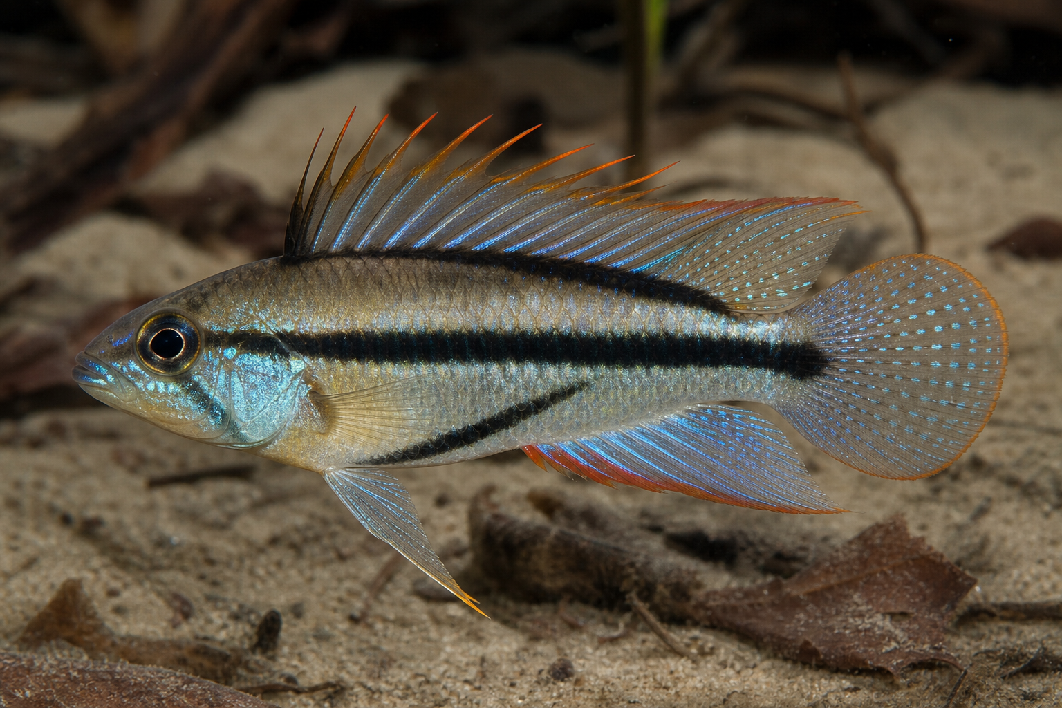 Cíclido enano de tres bandas (Apistogramma trifasciata)