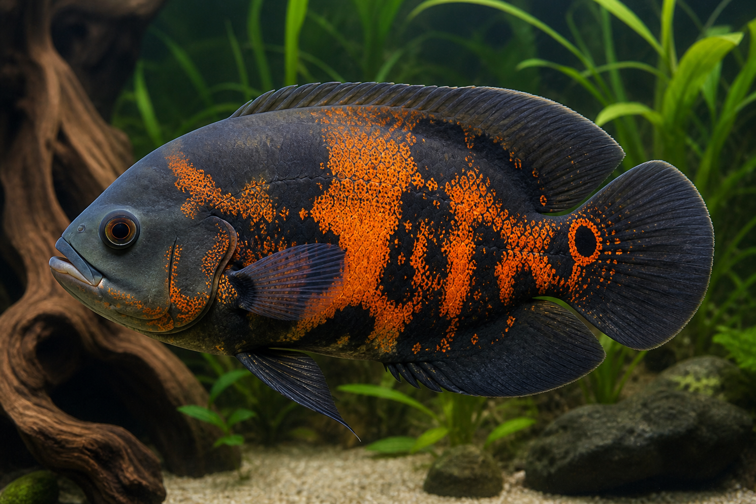 Pfauenaugenbuntbarsch (Astronotus ocellatus)