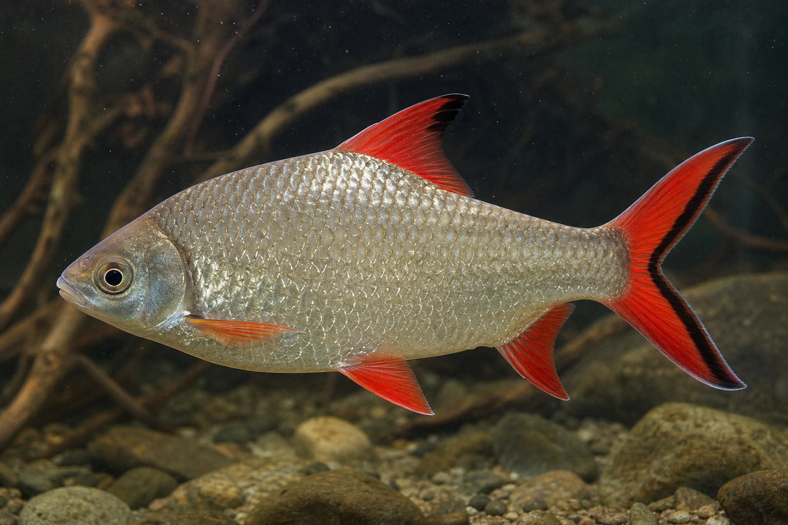 Zilverschubbarbeel (Barbonymus schwanefeldii)