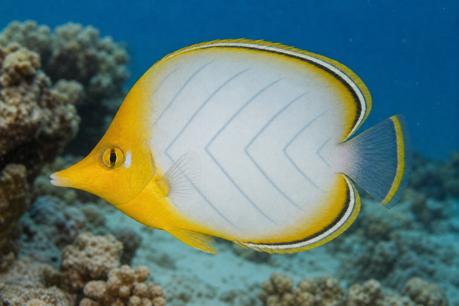 Peixe-borboleta-de-cabeça-amarela (Chaetodon xanthocephalus)
