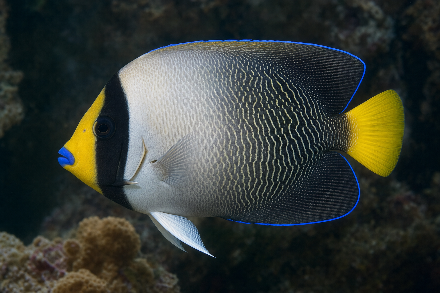Singapore-keizersvis (Chaetodontoplus mesoleucus)