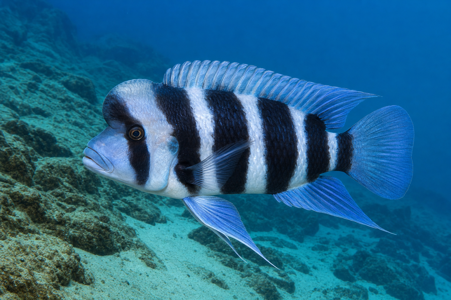 Frontosa-cichlide (Cyphotilapia frontosa)