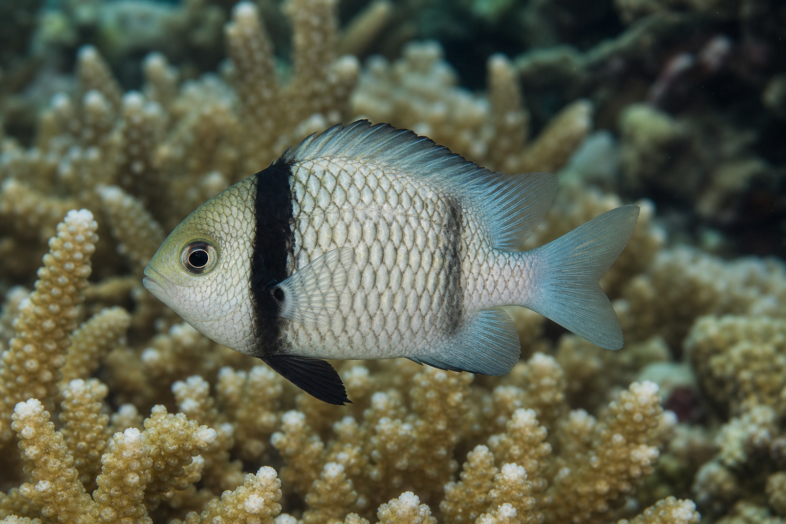 Netjuffervis (Dascyllus reticulatus)
