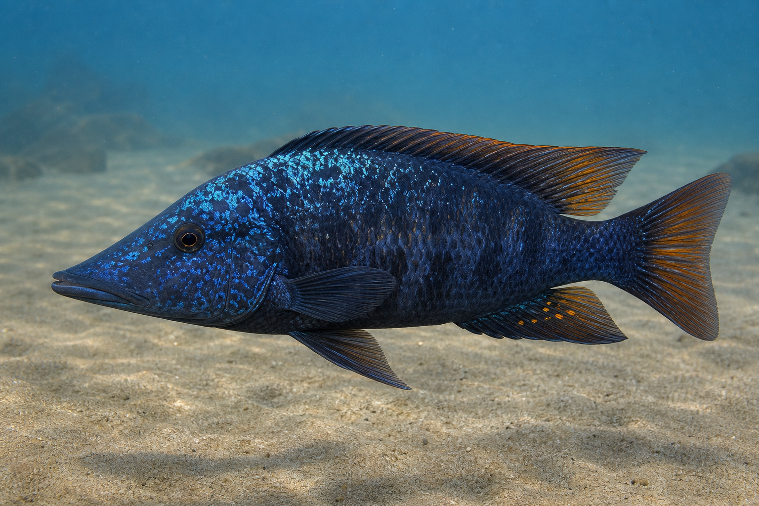 Tuffatore di sabbia del Malawi (Fossorochromis rostratus)