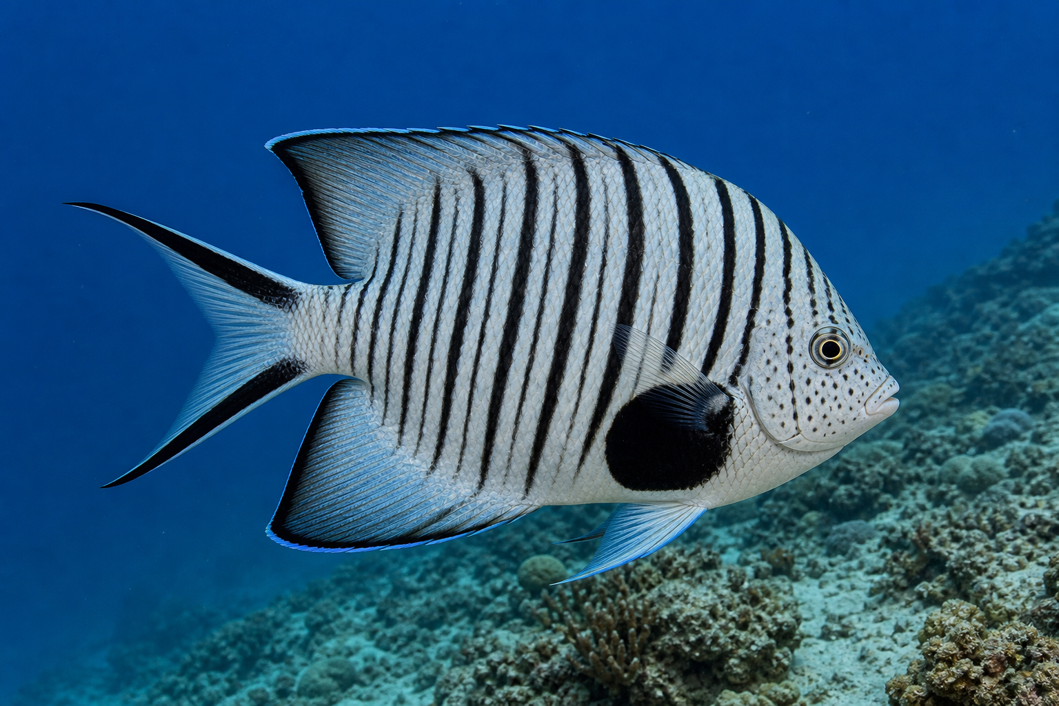 Spotbreast Angelfish (Genicanthus melanospilos)