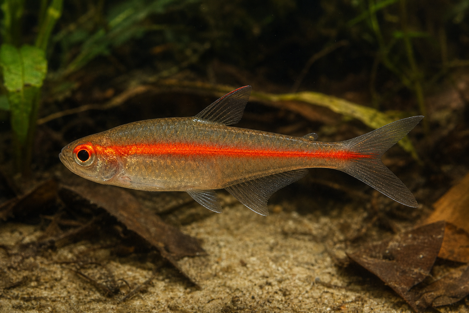 Gloeilichttetra (Hemigrammus erythrozonus)
