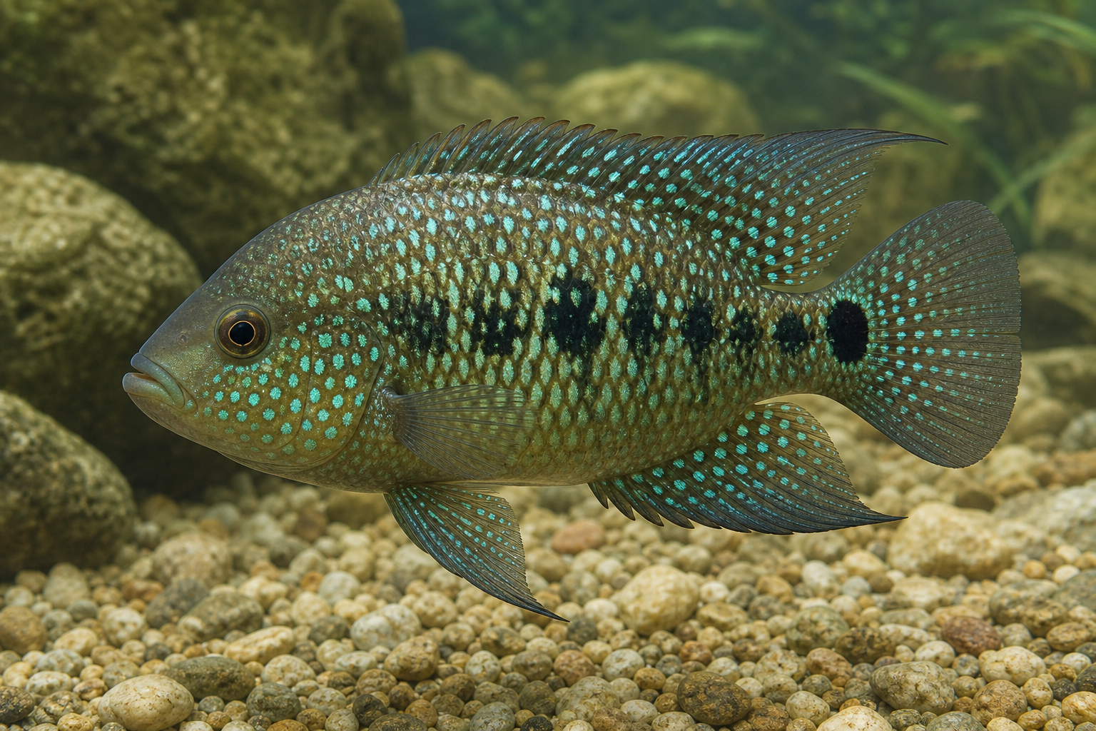 Green Texas cichlid