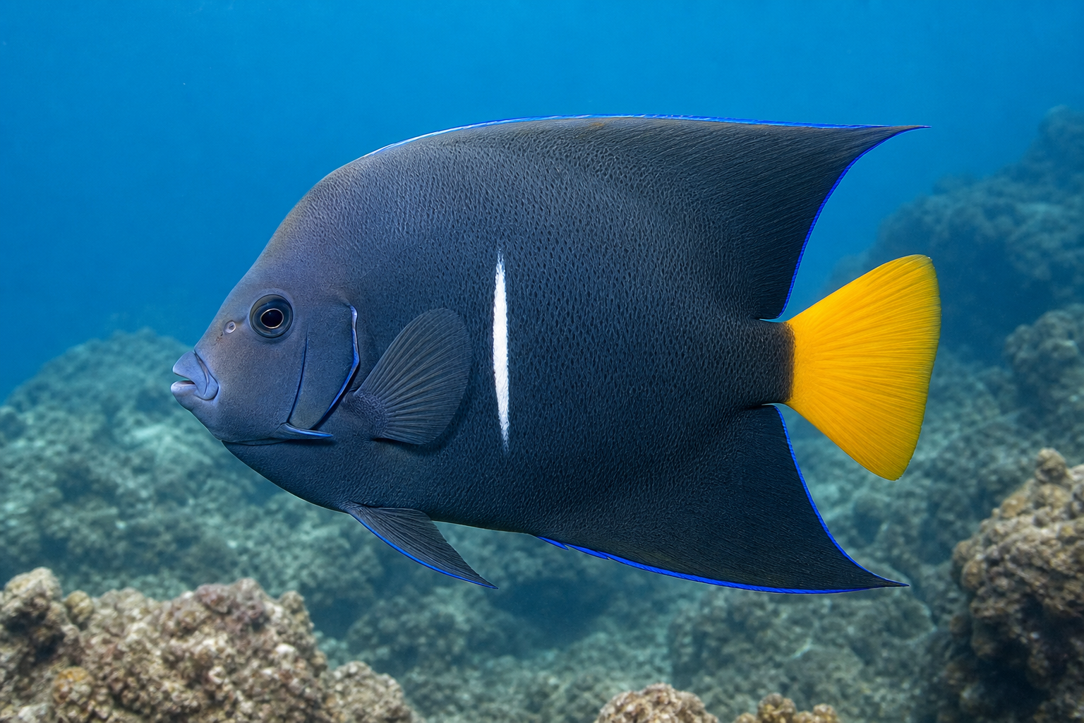 Peixe-anjo-rei (Holacanthus passer)