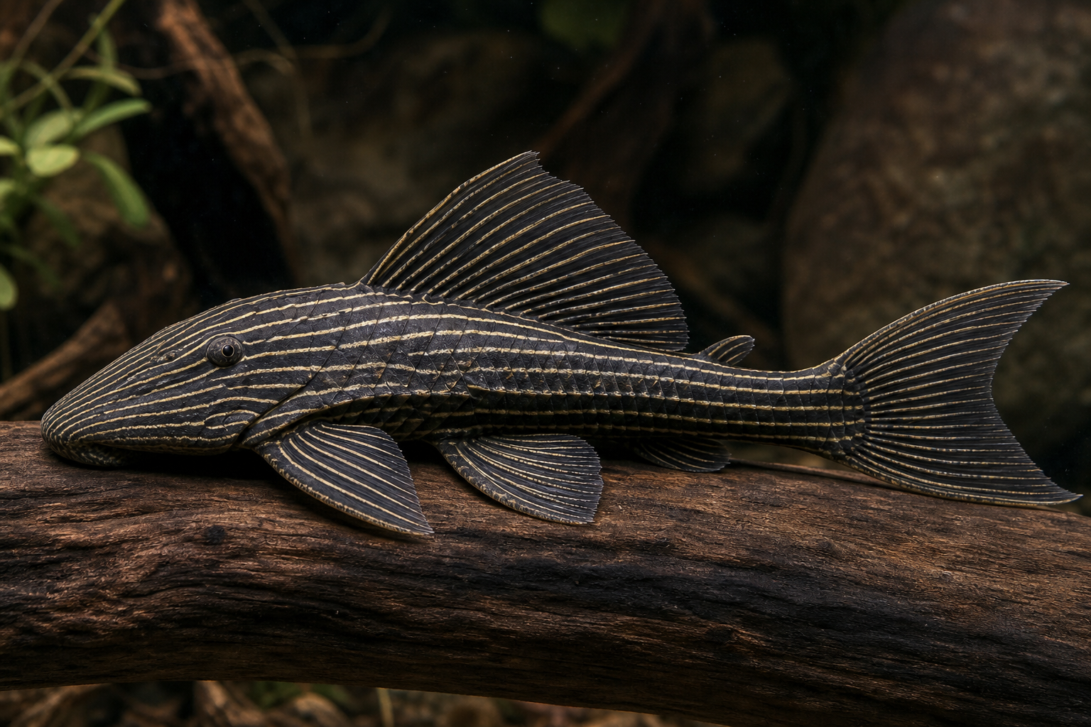 Koningspleco (Panaque nigrolineatus)