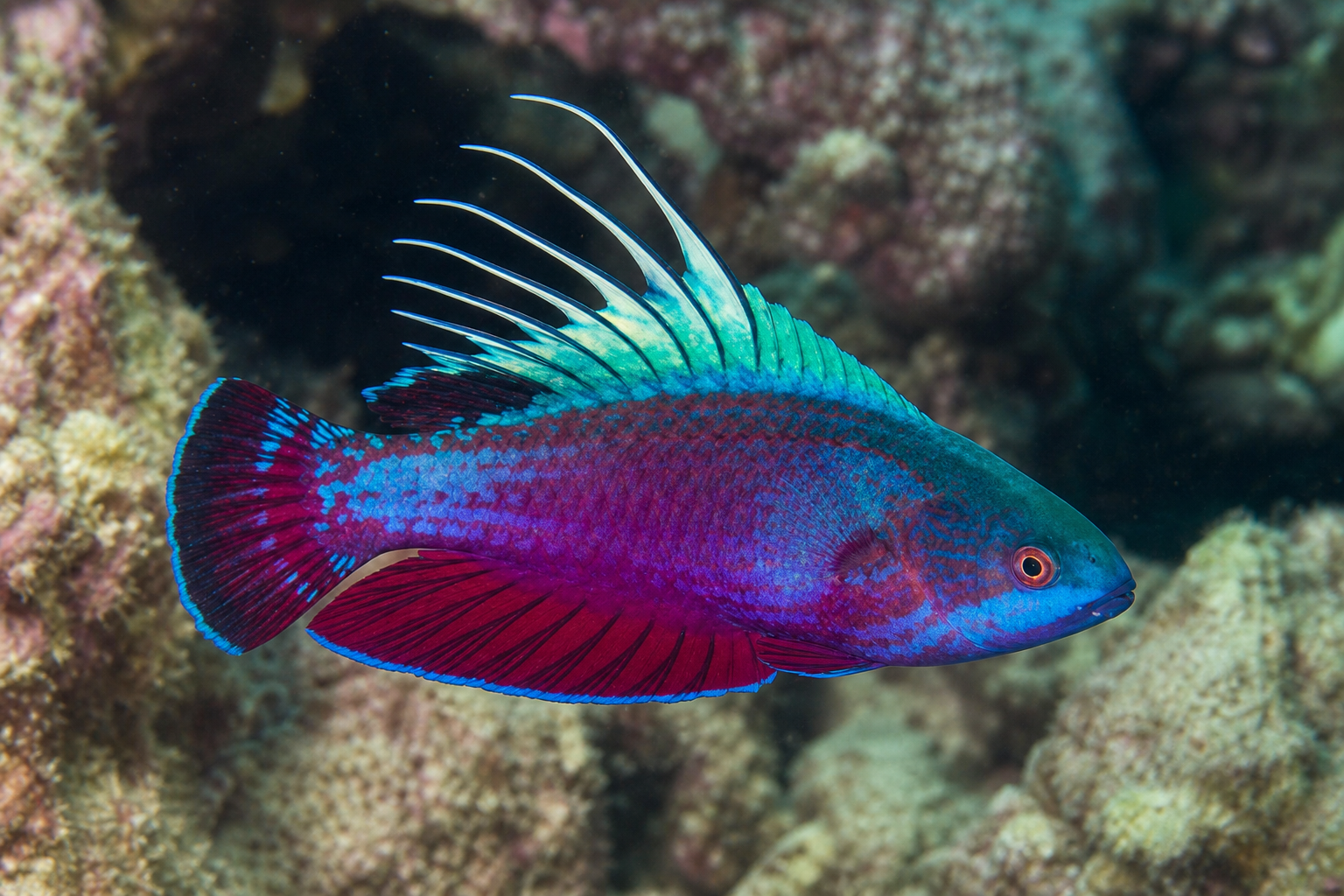 Bodião-exibidor de pontos e traços (Paracheilinus lineopunctatus)