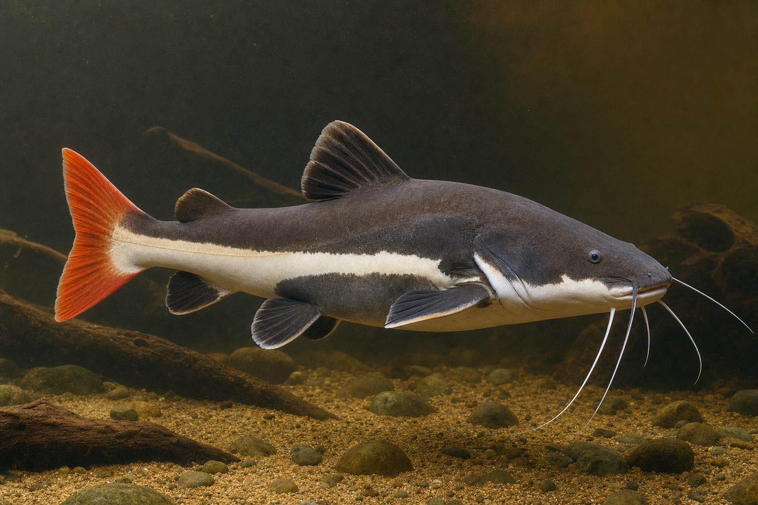 Pesce gatto dalla coda rossa (Phractocephalus hemioliopterus)