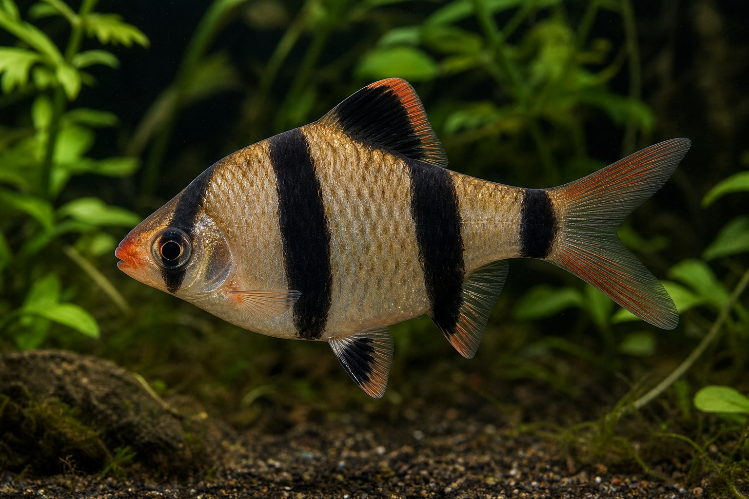 Barbo tigre (Puntigrus tetrazona)