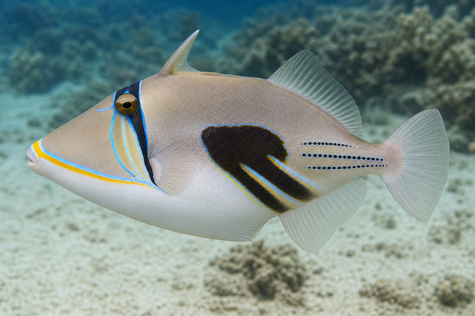 Pez ballesta Picasso (Rhinecanthus aculeatus)