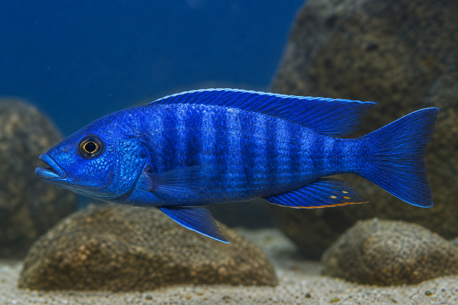 Haplocromíneo azul-elétrico (Sciaenochromis fryeri)