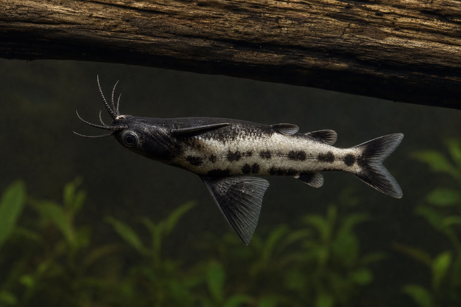 Rückenschwimmender Kongowels (Synodontis nigriventris)