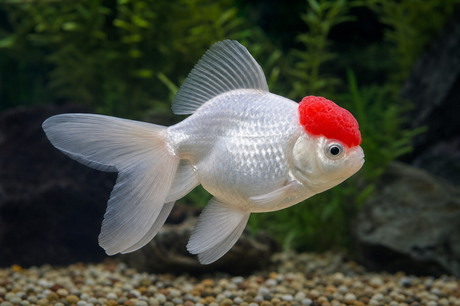 Oranda bonnet rouge